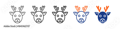 Reindeer Different Set Vector Icon