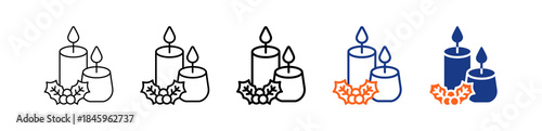 Candle Different Set Vector Icon