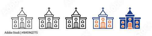 Church Different Set Vector Icon