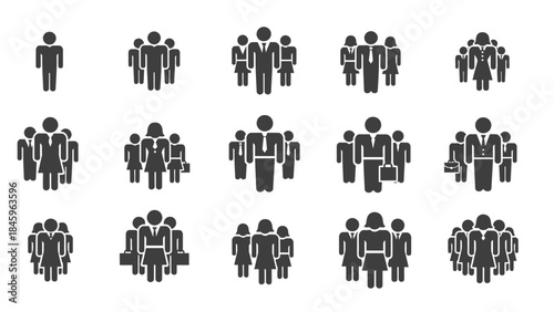 Diverse business people icons for teamwork and collaboration