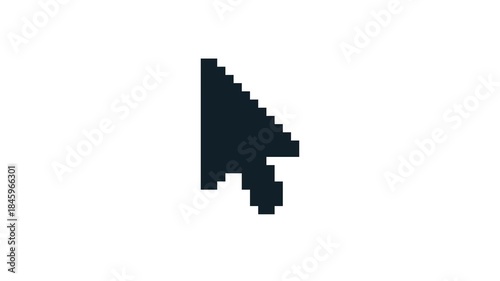 8-bit pixel art black arrow web cursor ui. looped animation 4k 30fps