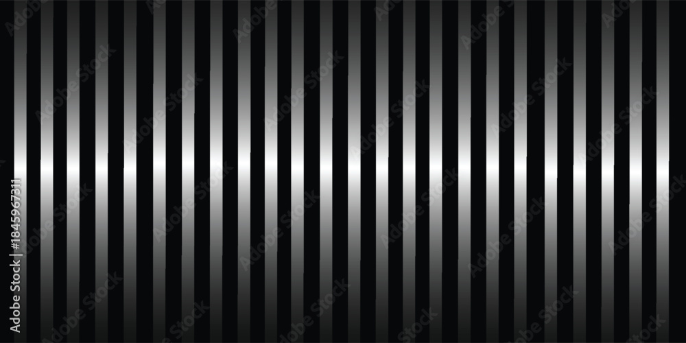 Obraz premium Abstract background with shimmering vertical silver and black stripes creating a modern metallic texture.