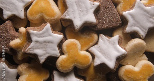 Christmas cookies rotating close up