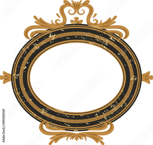 Frame Picture Oval Baroque Ornament