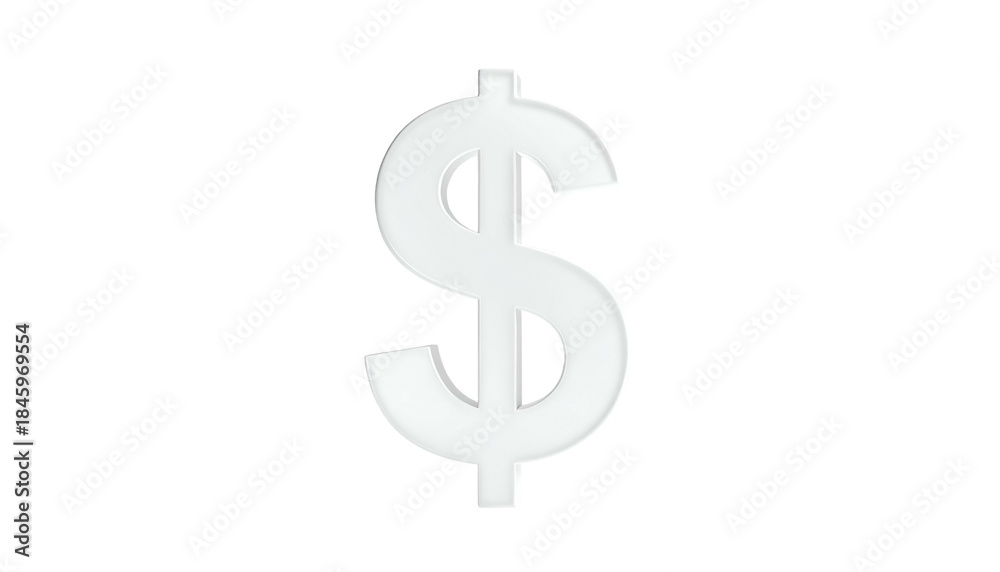 Obraz premium A white, glossy dollar symbol on a black background