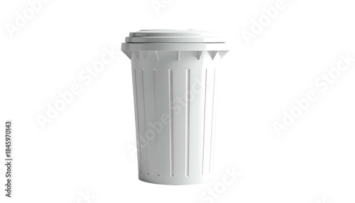 Wallpaper Mural A tall, white cylindrical container with a lid, set against a stark black backdrop Torontodigital.ca