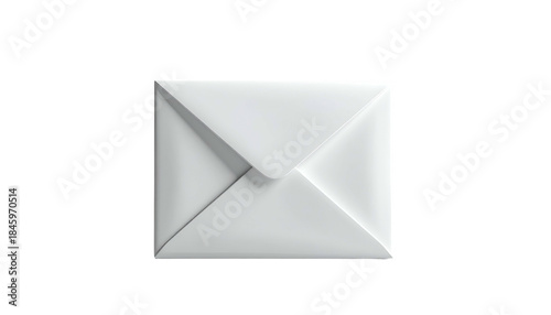 Isolated, front-facing close-up of a blank white envelope against a solid black backdrop
