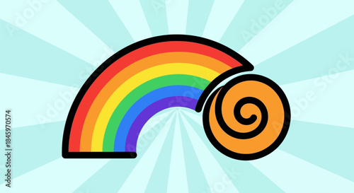 Rainbow and Spiral Symbol.