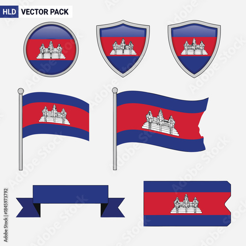 Free Download Cambodia National Flag Vector Pack. - GFXLoad