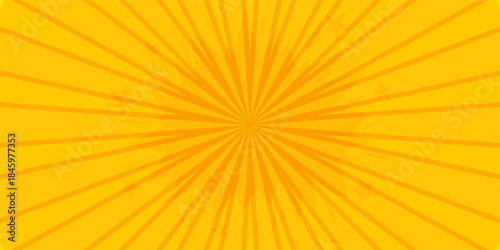 Abstract orange comic background. Art pop cartoon backdrop. Halftone effect pattern. Fun anime texture. Starburst manga style bg. Mark popart radial gradient. Spiral, swirl, comic rays.