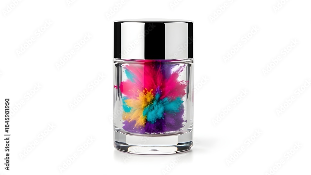 Obraz premium Color Bloom Cosmetics Container isolated picture on White Background