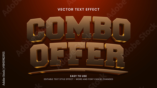combo offer editable text effect 3d vector