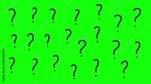 Question mark animation on green screen.