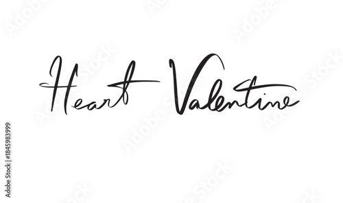 Heart Valentine text font calligraphy hand written lettering script black color object icon heart love valentine day 14 fourteen february month banner poster wedding romantic passion heart valentine 