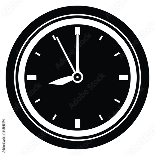 Minimalist clock icon indicating time or a deadline, featuring a simple dial and hands on a clean background.