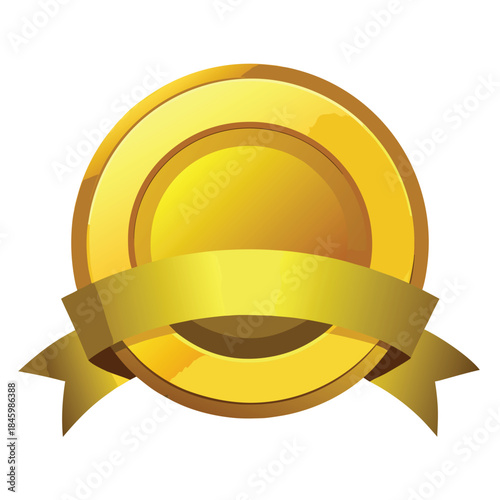 High-quality 3D render of a golden circle with a subtle sheen, representing perfection, completeness, or a valuable award.