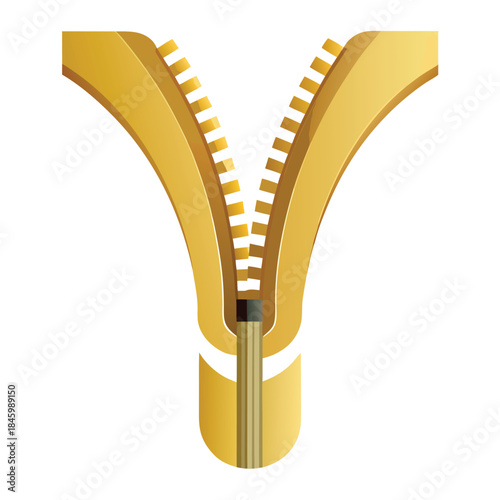 Close-up illustration of a golden zipper, symbolizing closure, opportunity, and access