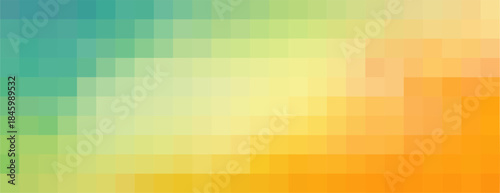 Colorful Gradient Mosaic Landscape Background. Pixel Grid Texture for Abstract Background.