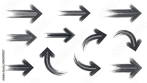 Grunge Arrow Collection Versatile Design Elements for Direction, Navigation, and Movement