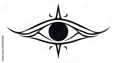 Abstract vector illustration of a tribal tarantula tattoo design featuring a scary black spider silhouette as a dangerous arachnid symbol for a Halloween logo icon