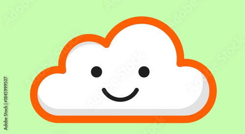 Smiling cloud illustration representing happiness and joy in a cheerful manner.