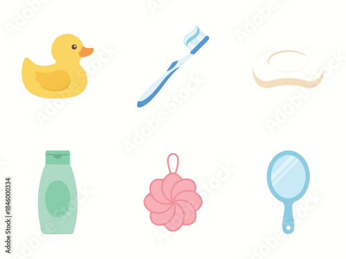 Collection of Bathroom Hygiene and Personal Care Items.