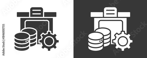 Data Warehousing Icon Set Vector Collection Isolated In Black And White