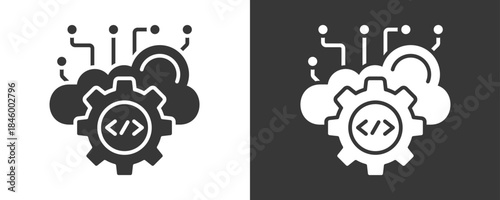 Saas Icon Set Vector Collection Isolated In Black And White