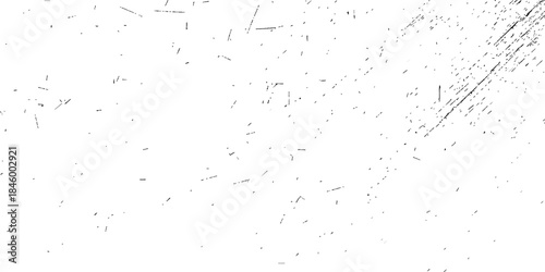 A vintage grunge wall design featuring black and white paint splashes on a textured old paper surface with an artistic ink drop pattern and subtle film dust