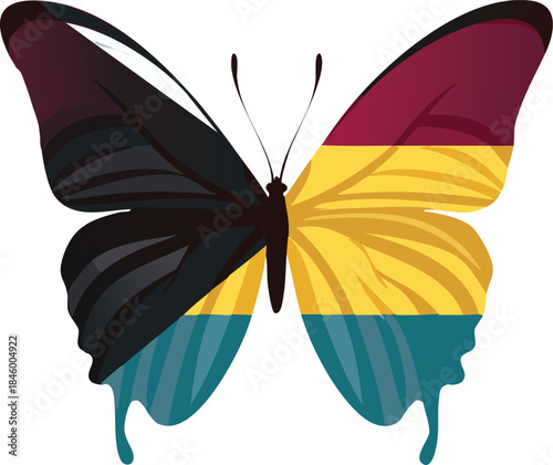 Bahamas Butterfly Flag Pride Icon