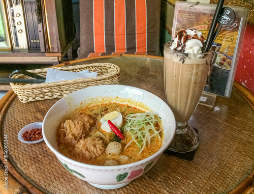 Traditional Malaysian Laksa Noodle Soup