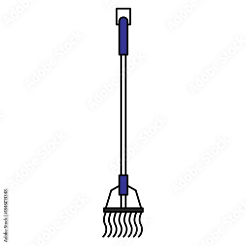 施設や店舗などで使用される業務用モップをシンプルに表現したイラスト｜清掃業務や床掃除のイメージに適したベクター素材