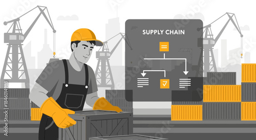 Warehouse Worker Managing Supply Chain Logistics.