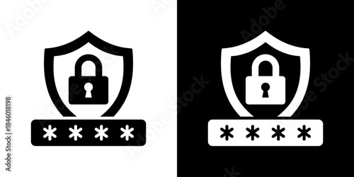 Password Icon Flat Style Vector Illustration
