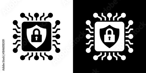 Hardware Security Icon Flat Style Vector Illustration
