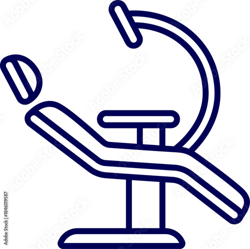 vector illustration of Dental chair. dentist line icon dental chair. Dental Chair Icon. dental dentist chair teeth tooth stomatology healthcare simple line