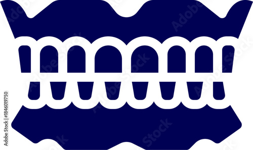 Upper and lower jaw silhouette vector. Icon of Upper and Lower Jaw. Solid Teeth and Gums for Dental Purposes. vector icon of human jaw dentures. 