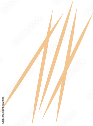wooden toothpick. Bamboo Wooden toothpick. bamboo sticks for teeth. Wooden toothpick isolated on transparent background.