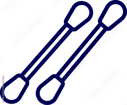 two cotton swab. Two cotton buds line art vector. Two cotton swabs outline. Icon of Two cotton buds. two ear swabs. 