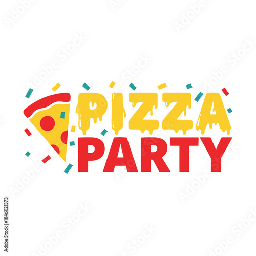 Pizza party typography t-shirt design