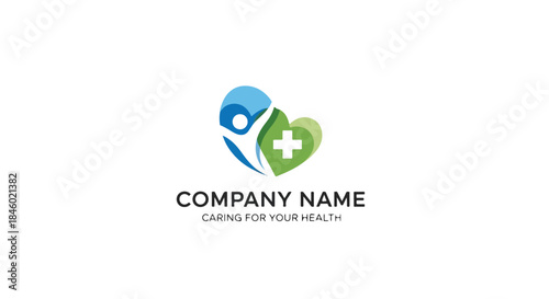 Healthcare Plus Love Logo – Clean Medical Symbol for Health Clinic and Patient Care Branding