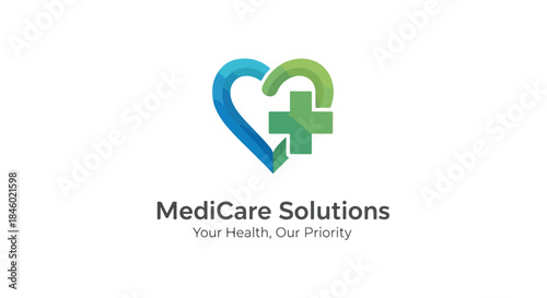 Medical Heart Love Emblem – Professional Healthcare Logo for Clinic, Hospital, and Medical Services