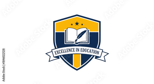 Academic School Logo Vector – High School and University Education Emblem Design