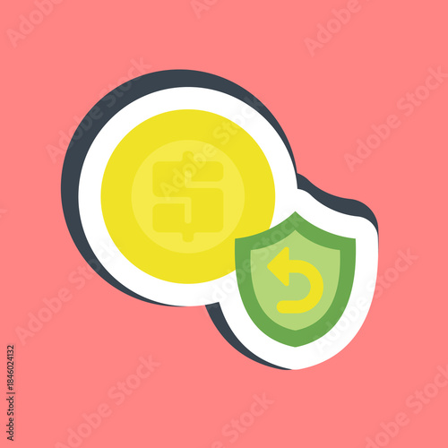 Sticker cashback guarantee. Black Friday Sale elements.