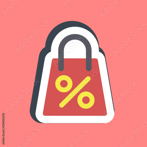 Sticker shopping bag. Black Friday Sale elements.