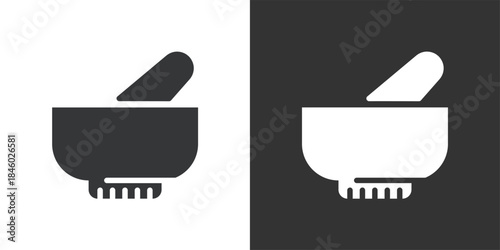 Mortar and Pestle icon. Solid glyph series icon