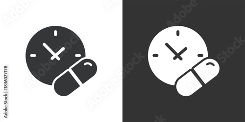 Medicine Time Reminder icon. Solid glyph series icon