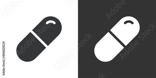 Medicine Capsule icon. Solid glyph series icon