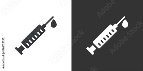 Syringe icon. Solid glyph series icon