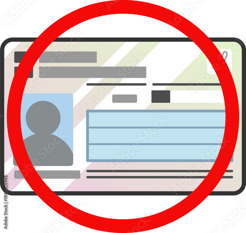 丸印で囲んだマイナンバーカード表面デザインのベクターアイコン